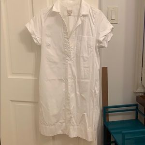 White J. Crew Popover Shirtdress